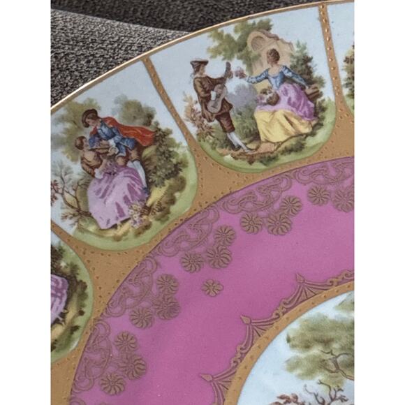 Fragonard Courting Couple "Love Story" Decorative Plate Victorian Edwardian - Picture 3 of 7